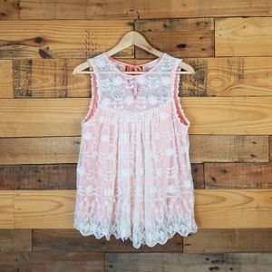 Altar'd State Peach Lace Top
